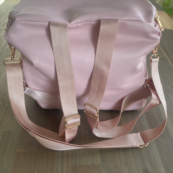 Fawn Design Mini Backpack/Diaper Bag, Faux Pebbled Leather EUC - Picture 3 of 7